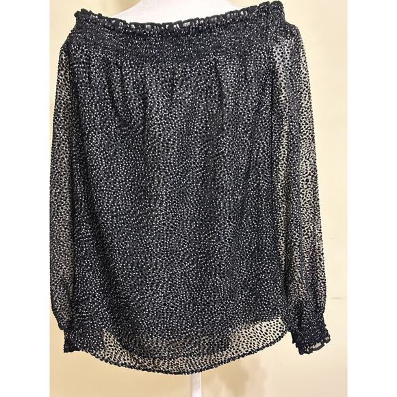 White House Black Market Blouse Top Off The Shoulders Summer Blouse Size M - Picture 12 of 12